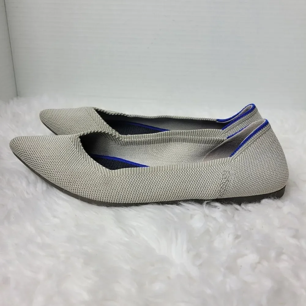 Rothy’s Flax Birdseye Womens Size 8.5  Light Grey Pointed Flats Retired